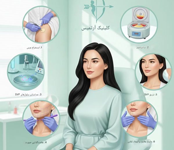 مراحل  تزریق ژل چانه 