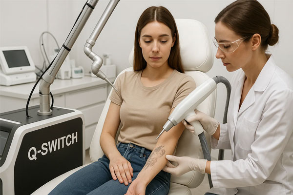 حذف تاتو قدیمی با لیزر کیوسوییچ حذف تاتو قدیمی با لیزر کیوسوییچ