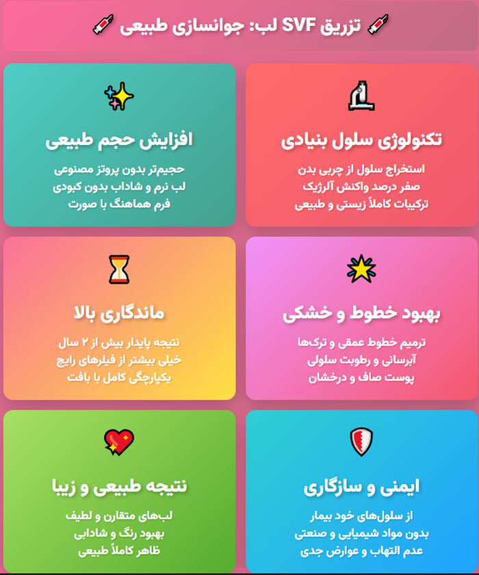 تزریق-SVF-لب تزریق SVF لب